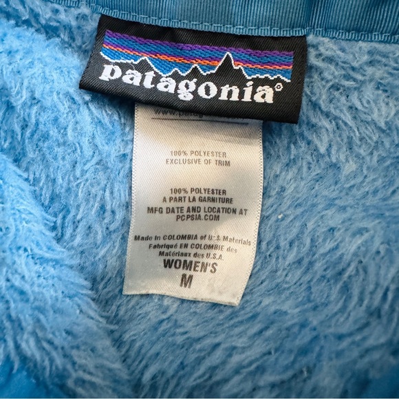 Patagonia re-tool Polartec Fleece Pullover Snap-T Jacket Womens size M Blue - Picture 4 of 5